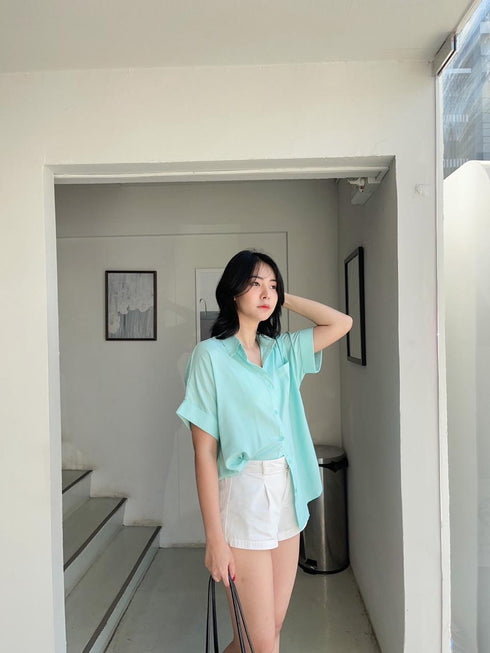 WANWAN Short Sleeves Side Pocket Shirts